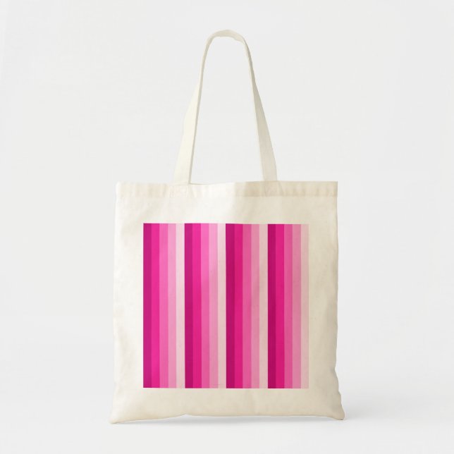 Hot pink shadow stripes tote bag (Front)