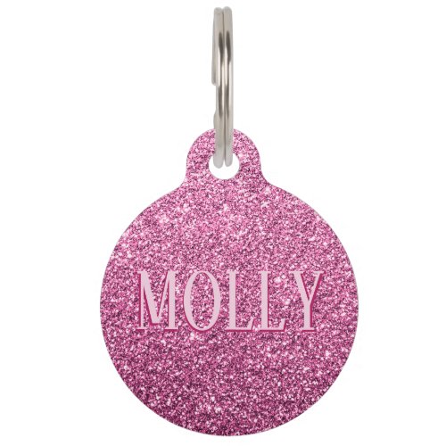 Hot Pink Shimmer Name Take Me Home Info Dog ID Pet ID Tag