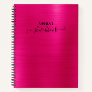 Hot Pink Shimmer Ombre Foil Sketch Notebook