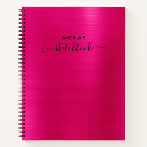 Hot Pink Shimmer Ombre Foil Sketch Notebook