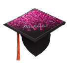 Hot pink shiny faux glitter sparkle Monogram