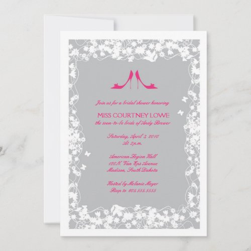 Hot Pink Shoes Bridal Shower Invitation
