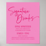 Hot Pink Signature Drinks Party Sign