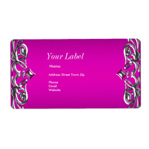 Hot Pink Silver Label Address