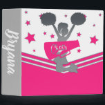 Hot Pink & Silver Stars Cheer Cheer-leading Girls Binder<br><div class="desc">binder</div>