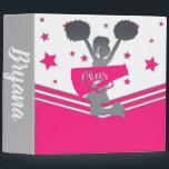 Hot Pink & Silver Stars Cheer Cheer-leading Girls Binder<br><div class="desc">binder</div>