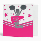 Hot Pink & Silver Stars Cheer Cheer-leading Girls Binder (Front/Inside)