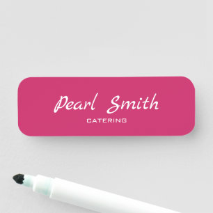 Hot pink simple business name tag