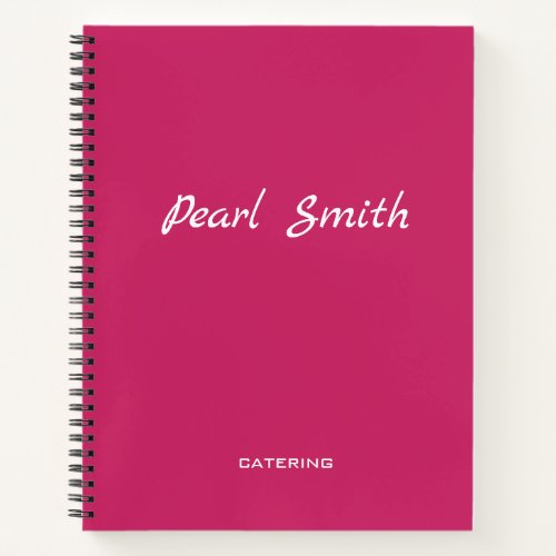 Hot pink simple business notebook