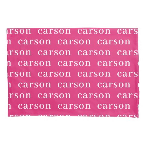 Hot Pink Simple Personalized Repeating Name Pillow Case
