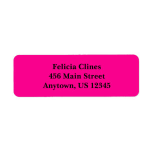 Hot Pink Simple Plain Return Address Labels