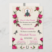 Hot Pink Simplicity invitation, Charro Western (Front/Back)
