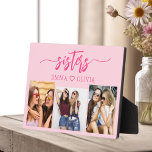 Hot Pink Sisters 3 Photo Collage Keepsake Gift Plaque<br><div class="desc">Celebrate sisterhood with the Sisters 3 Photo Collage Keepsake Gift Plaque. This personalized plaque features a beautifully arranged collage of three cherished photos, capturing unforgettable moments together. Crafted from high-quality materials, it’s perfect for displaying on a desk, shelf, or wall. The heartfelt design adds a loving touch, making it an...</div>