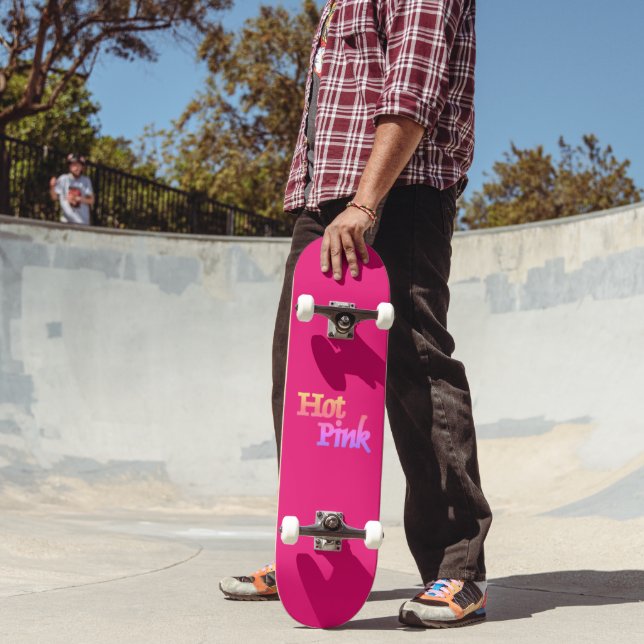Hot Pink skateboard w name (Outdoor 2)