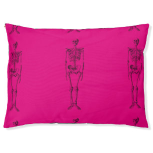 hot pink skeleton dog bed