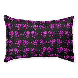 Hot Pink Skull and Crossbones Dog Bed