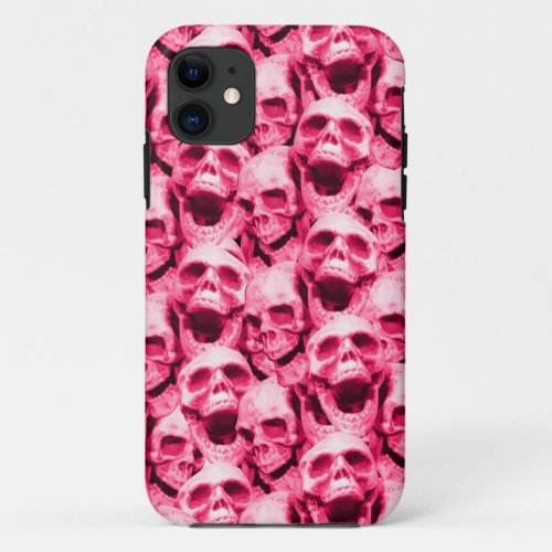 Hot Pink Skulls iPhone 11 Case