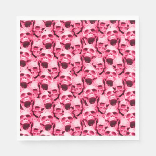 Hot Pink Skulls Paper Napkins