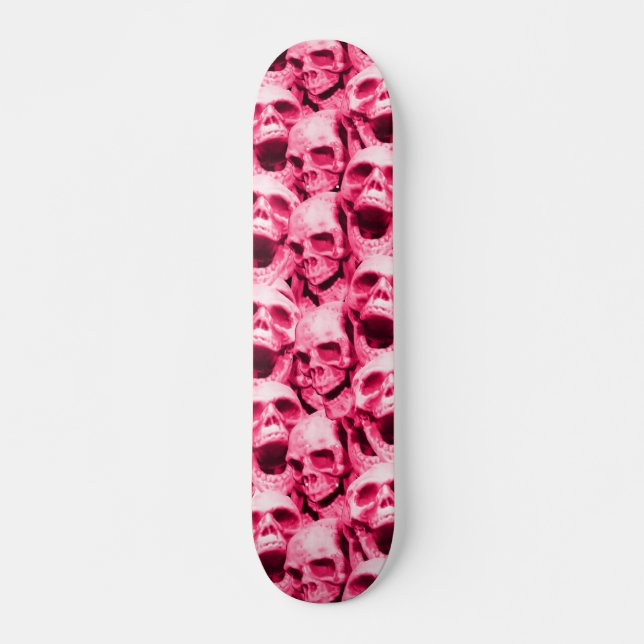 Hot Pink Skulls Skateboard (Front)