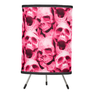 Hot Pink Skulls Tripod Lamp