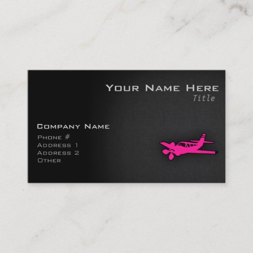 Hot Pink Small Plane Business Card