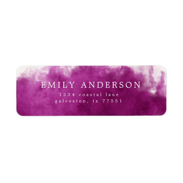 hot pink smoke effect modern return address label (Front)