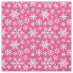 Hot Pink Snowflake Christmas Fabric