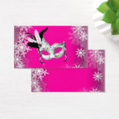 Hot Pink Snowflake Masquerade Party Cards (Desk)