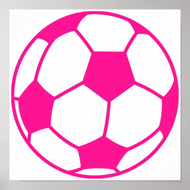 Hot Pink Soccer Ball Poster (Front)