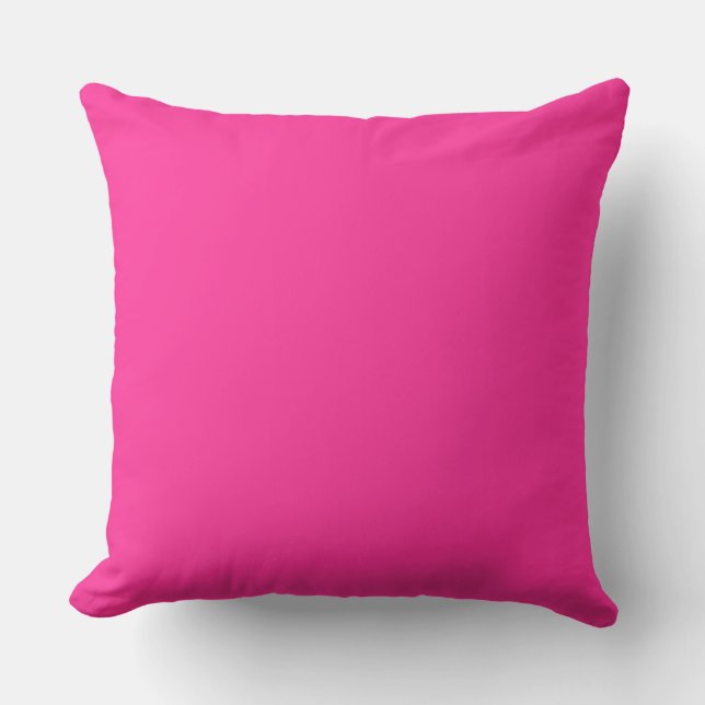 Hot Pink Solid Color Background Throw Pillow (Front)