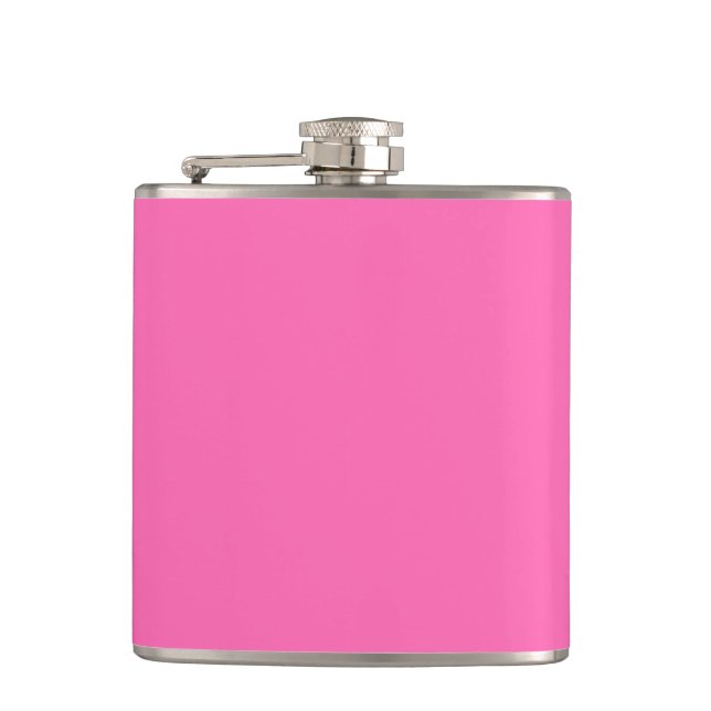 Hot Pink Solid Color Blank Hip Flask (Front)