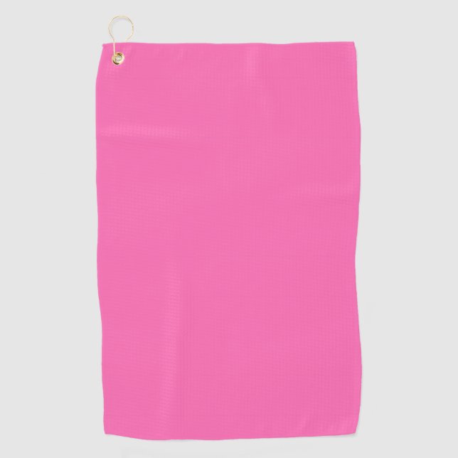 Hot Pink Solid Color Golf Towel (Front)