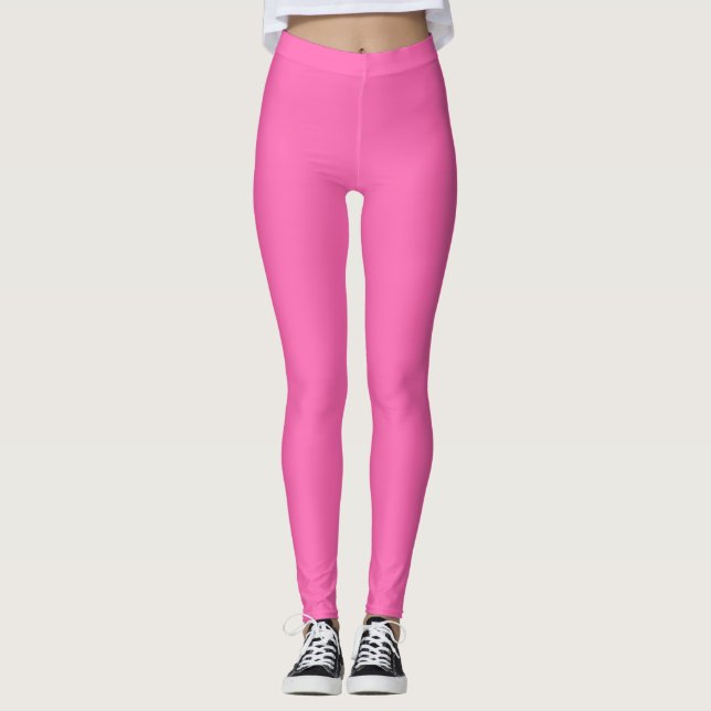 Hot Pink Solid Color Leggings (Front)