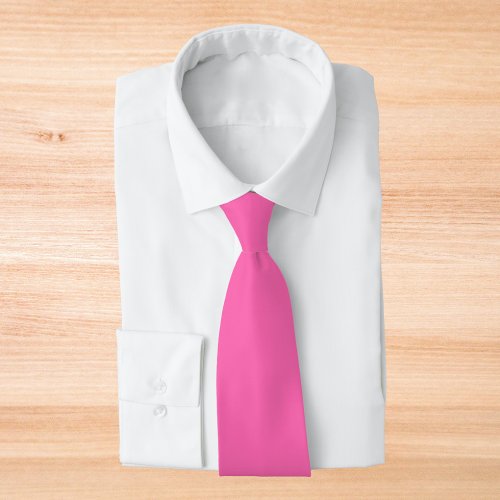 Hot Pink Solid Color Neck Tie