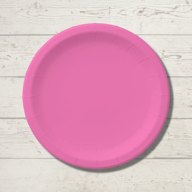 Hot Pink Solid Color Paper Plates (Creator Uploaded)