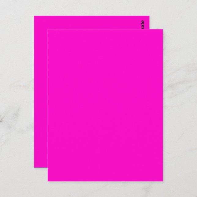 Hot Pink Solid Color Postcard (Front/Back)