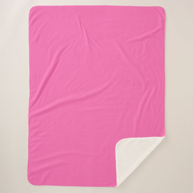 Hot Pink Solid Color Sherpa Blanket (Front)