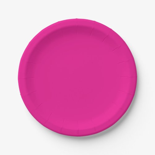 Hot Pink Solid  Paper Plates