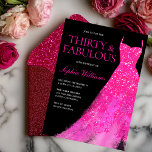 Hot Pink Sparkle Dress 30th Birthday Party Black Invitation<br><div class="desc">Hot Pink Sparkle Dress 30th Birthday Party Black Thirty & Fabulous Invitation
Variations to the invitation and matching items in our store</div>