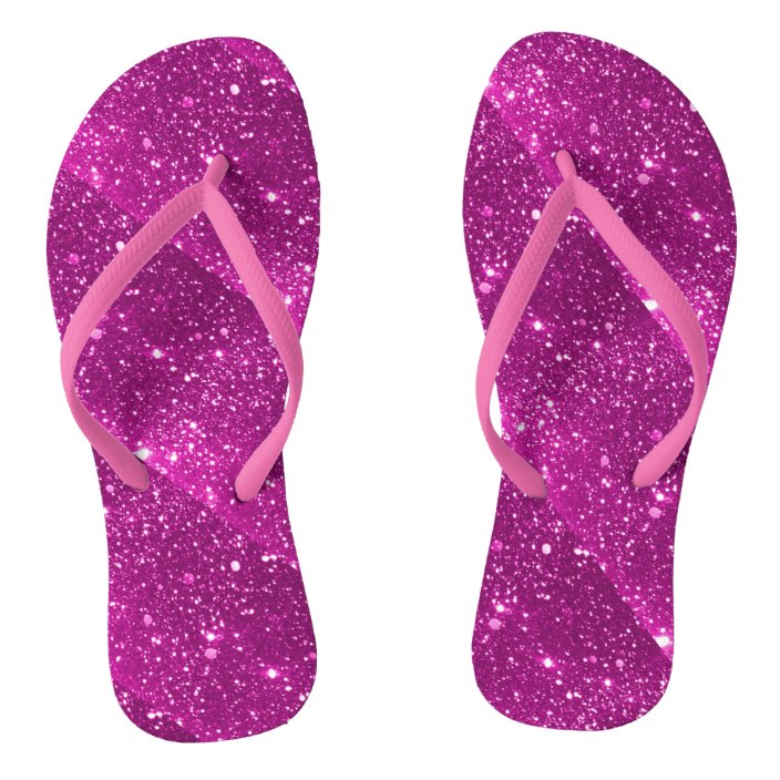 Hot Pink Sparkle Flip Flops | Zazzle.com