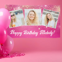 Hot Pink Sparkle Girls Photo Birthday Party