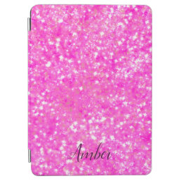 Hot Pink Sparkle Glitter Elegant Personalized iPad Air Cover