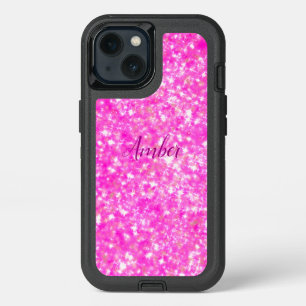 Hot Pink Sparkle Glitter Elegant Personalized iPhone 13 Case