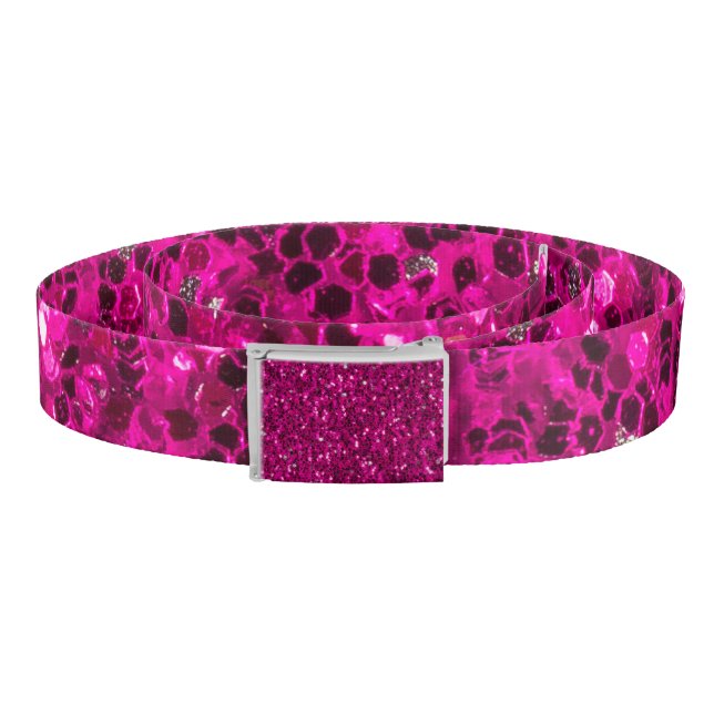 Hot pink sparkles faux glitter belt (Coil)