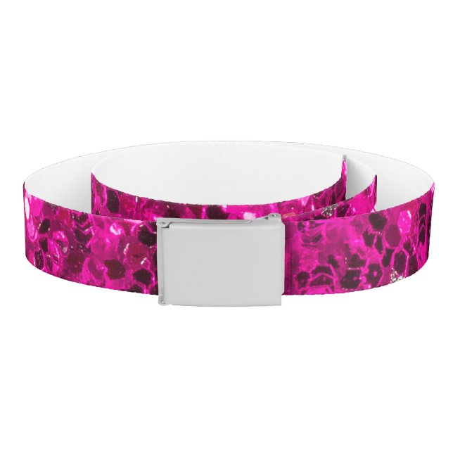 Hot pink sparkles faux glitter belt (Coil)