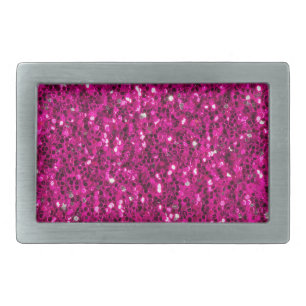 Hot pink sparkles faux glitter belt buckle
