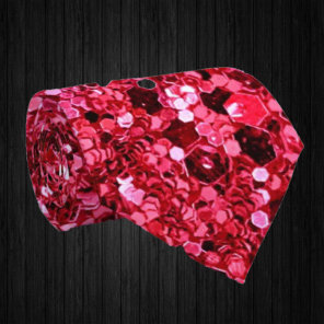 Hot Pink Sparkles Faux Glitter Fancy Luxury  Neck Tie