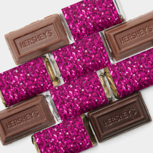 Hot pink sparkles faux glitter hershey's miniatures