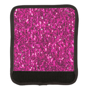 Hot pink sparkles faux glitter luggage handle wrap