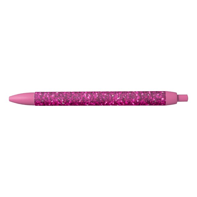 Hot pink sparkles faux glitter pen (Front)